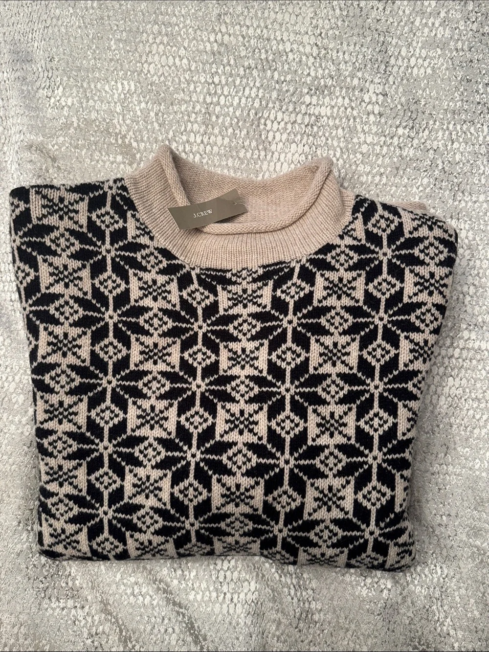 J. Crew Rollneck sweater in snowflake jacquard lambswool